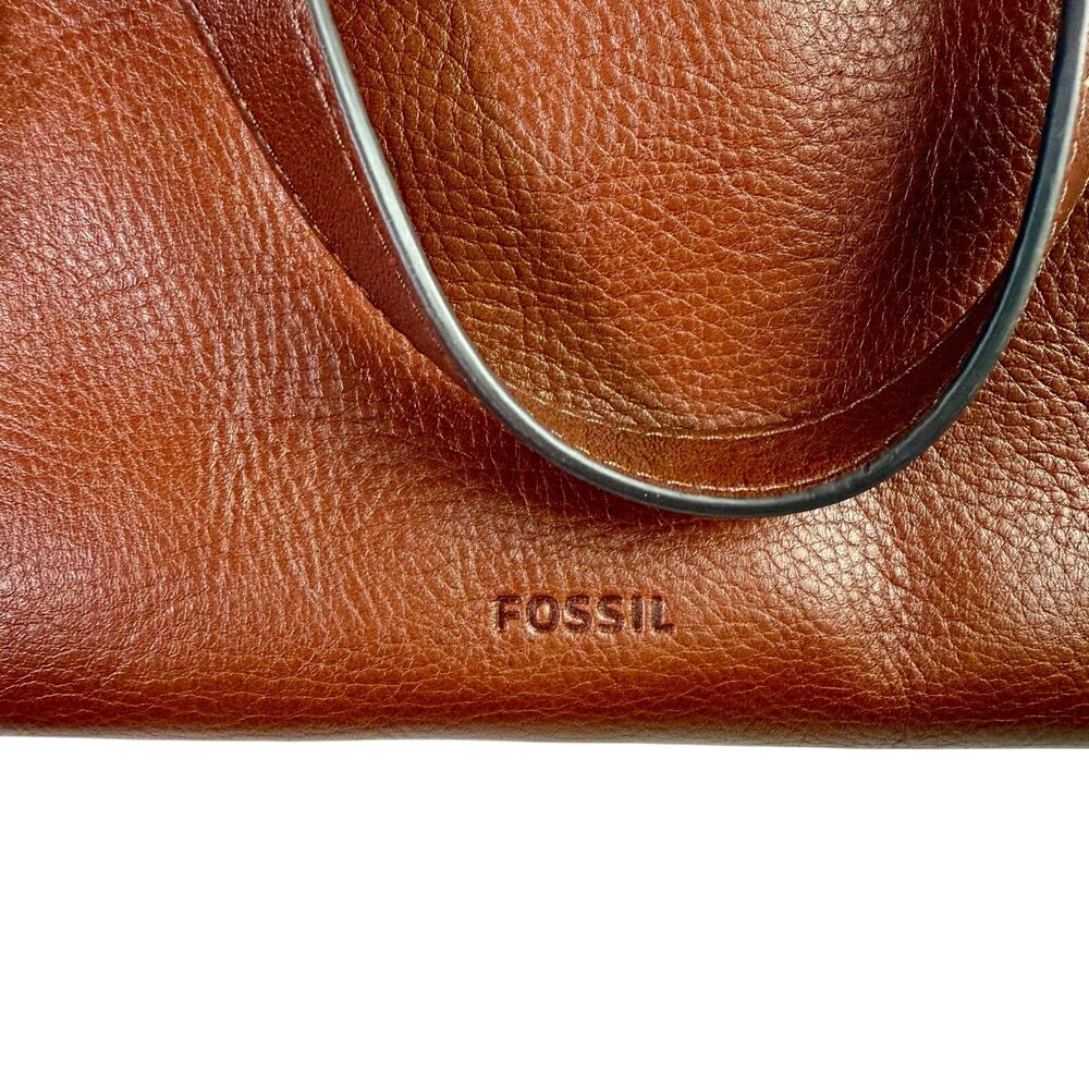 Fossil Tan Cow Hide Leather Jacqueline Crossbody or Tote Bag Purse Boho - Picture 3 of 11